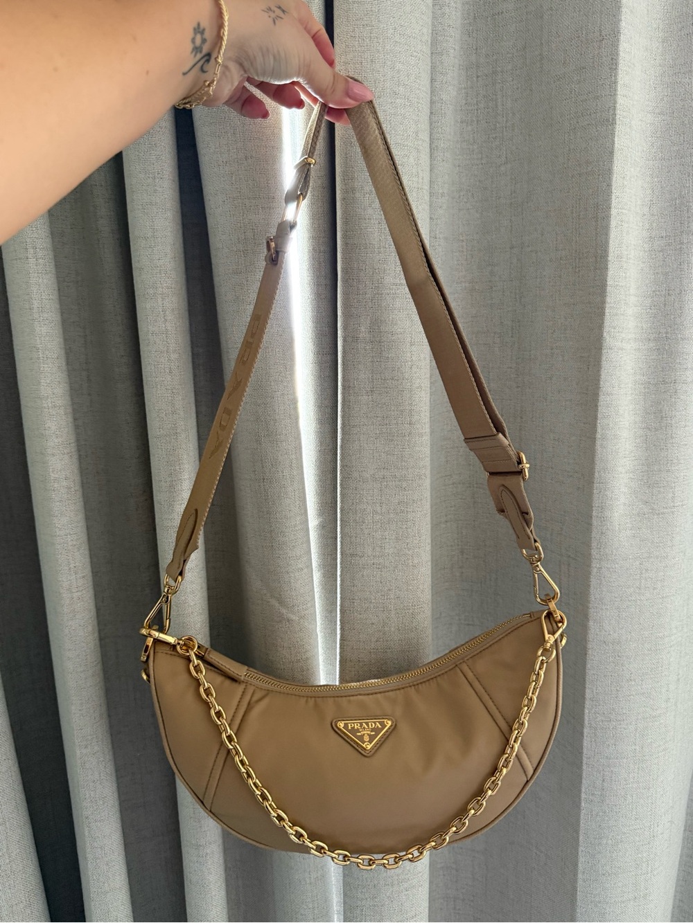 Prada Demi Lune Nylon Crossbody NWOT